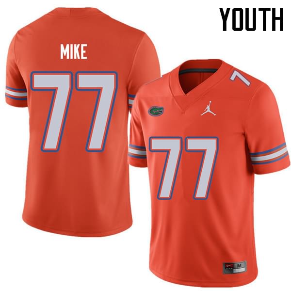 NCAA Florida Gators Andrew Mike Youth #77 Jordan Brand Orange Stitched Authentic College Football Jersey MMV5664SR